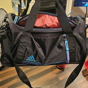 Adidas Black and Blue Duffel Bag